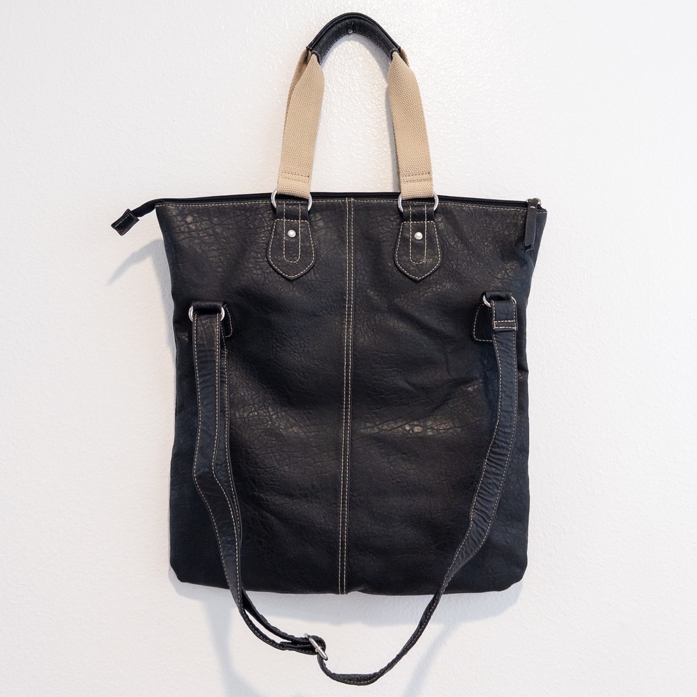 American Eagle Tote Bag Womens OS Black Faux Leather Slouchy Hobo Shoulder Bag - Picture 2 of 13
